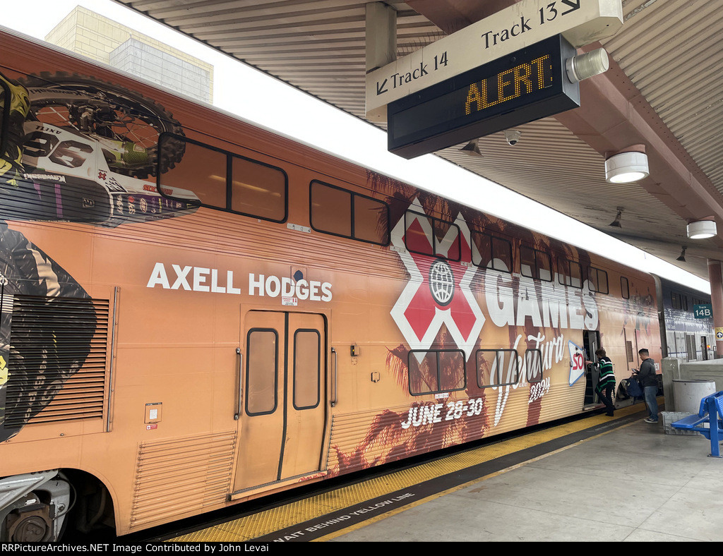 X Games Wrap on Surfliner Bilevel Car